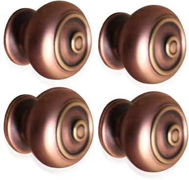 Infinity Decor Bloxwich Lot de 4 boutons de placard en laiton massif de style traditionnel Bronze vieilli 30 mm – Idéal pour les portes de tiroirs d'armoires