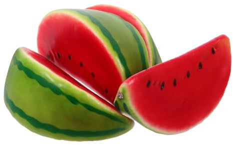ADOCARN 4stücke Teiliges Künstliche Wassermelonenscheiben Dekoration Realistische Fruchtnachbildung Fotorealistisches Obstmodell für Home Party Foto Requisiten Langlebig und Farbecht