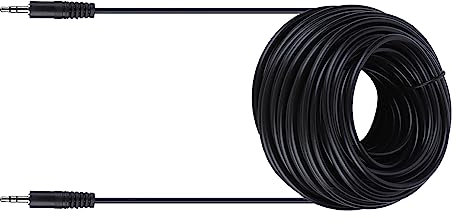 Dioche 3.5mm MALE TO MALE SHIELDED AUDIO CABLE FOR HEADSET AND SPEAKERS - COPPER MATERIAL WITH 10M LENGTH (10m / 32.8ft) (15m / 49.2ft) (20m / 65.6ft)