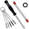 Strumento di regolazione del carburatore esagonale 5910 890 2307 con 5 pezzi mini spazzola per la pulizia dei tubi in metallo e cacciavite esagonale da 4 mm, Ryobi, Husqvarna, seghe echo, trimmer