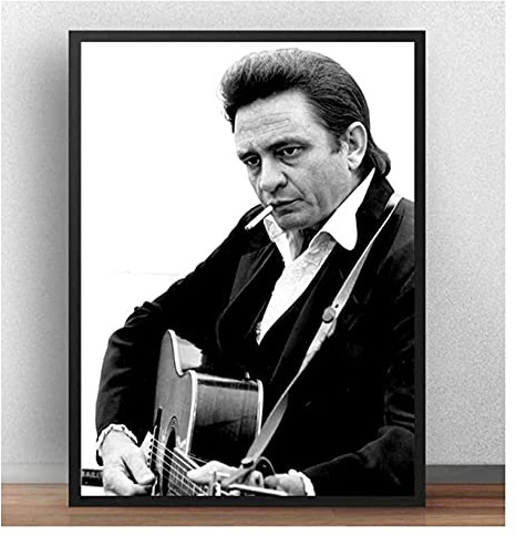 MINGYANMAO Leinwand Wandkunst Malerei 60 * 80cm Poster Rock Star Johnny Cash (Johnny Cash Poster Canvas Wall Art Room Pictures for Bedroom Senza Cornice