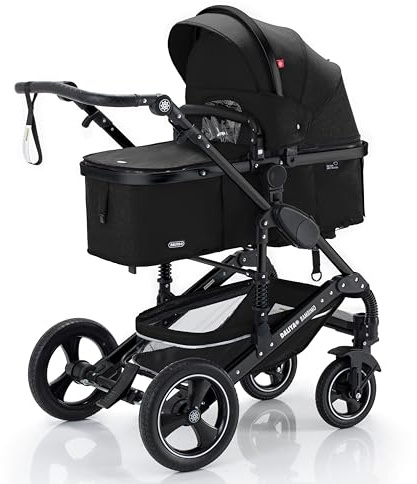 Daliya® BAMBIMO 2in1 Kinderwagen & Buggy (Schwarz - Rahmen S)