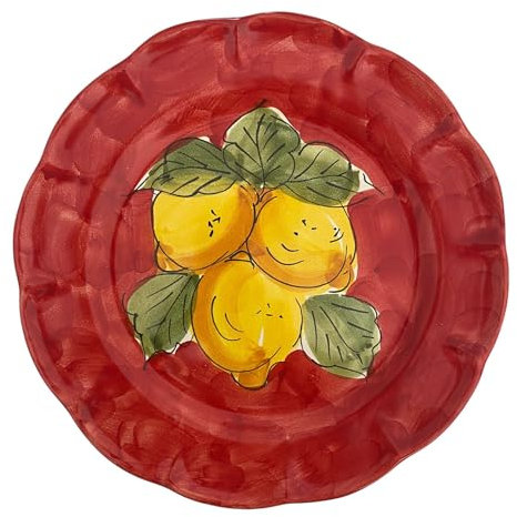 La Maison Unique: Speiseteller 26 cm aus vietresischer Keramik, handbemalt – traditionelles Zitronen Dekor – Amalfiküste – Made in Italy 2404251128