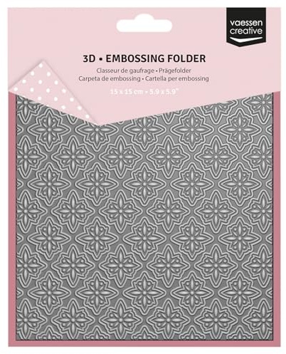 Vaessen Creative 3D Prägeschablonen Weihnachtssterne von 15 x 15 cm - Bastelbedarf für Grüßkarten - Bastelzubehör für DIY, Karten Basteln, Journaling und Scrapbooking
