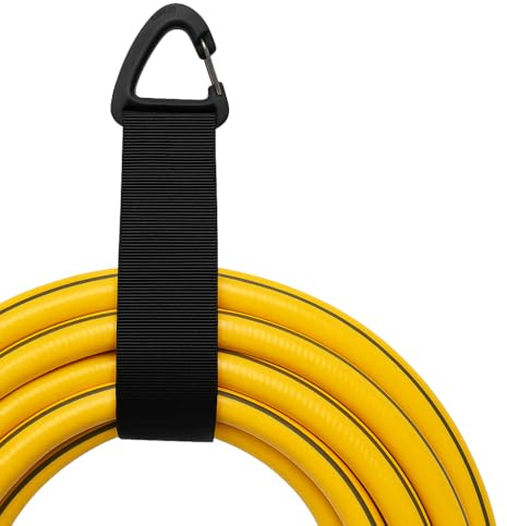 TidyNest | Cable Organisation Strap with Clip | 2-Pack Large | Hook and Loop Cable, Wire or Hose Organiser with Hanging Clip for Garage, Shed, Workshop Walls or Camping Equipment
