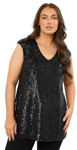 EVANS Curve Sequin Embellished Vest Top - Women's - Plus Size Curve