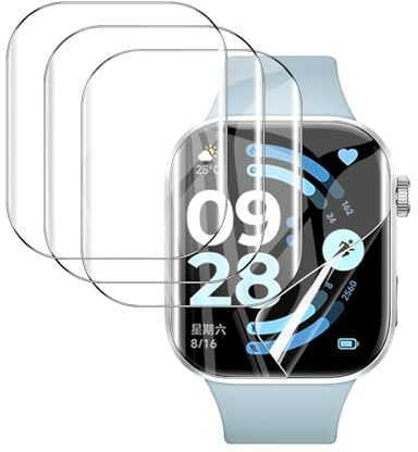 WFTE [Lot de 4 Protecteur D'écran Compatible pour Xiaomi Redmi Watch 6, Film TPU Flexible,HD Ultra Transparent Films de Protection D'écran avec Haute Transparence -Non Verre Trempé