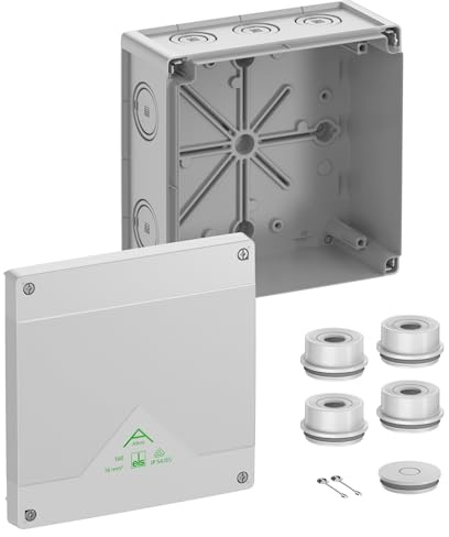 Spelsberg Abox 160-L Abzweigdose, Kabelabzweigkasten, Feuchtraumdose, IP55/IP66, 182 x 182 x 90 mm, 16 mm², für Innenbereich und geschützten Außenbereich