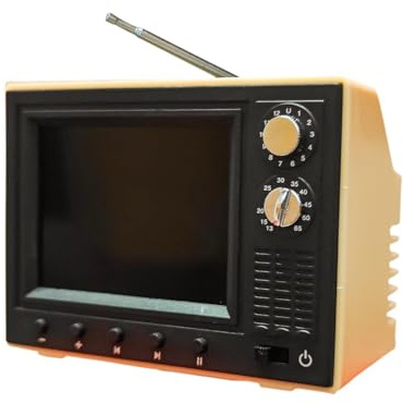Oshhni 1:12 Scale Mini Working TV for Dollhouse Mini Working TV Tiny Playable Television, yellow