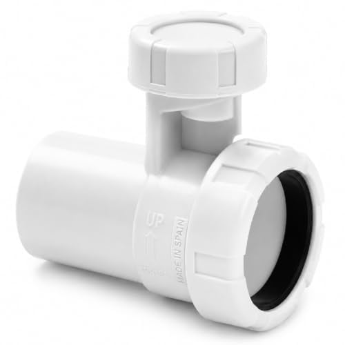 Válvula de Aireación Intercambiable 1 1/2 x 40 Elimina Malos Olores y Gorgoteo en Desagües – Fácil Instalación para Lavabo, Fregadero y Bote Sifónico fluvia (12X40)