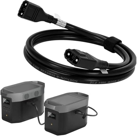 Jiawu XT150 Extra Battery Connection Cable, 39.37in (1 m) für EcoFlow 2, 2 Max, Max, 3, 3 Plus, 1500, Wave, Wave