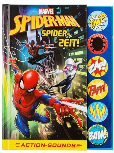 Marvel Spider-Man - Spider-Zeit! - Action-Soundbuch mit 6 Geräuschen und 4 Comicgeschichten für Kinder ab 6 Jahren: Tönendes Buch