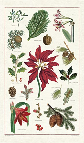 Cavallini Papers Geschirrtuch, Vintage, Weihnachten, Botanika, Baumwolle