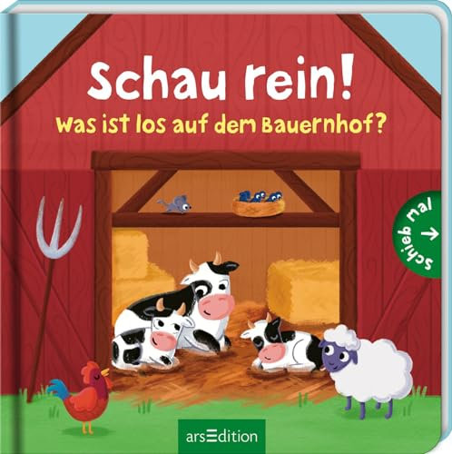 Schau rein! Was ist los auf dem Bauernhof?: Mit spannenden Schiebern | Fördert die Feinmotorik und den Spracherwerb, für Kinder ab 18 Monaten