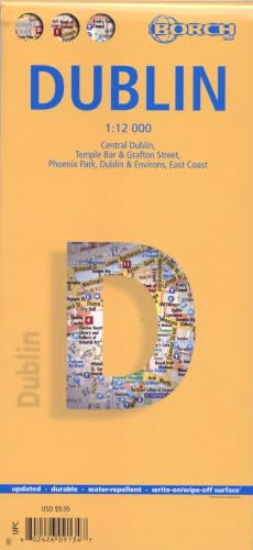 Dublin, Borch Map: Central Dublin, Temple Bar & Grafton Street, Phoenix Park, Dublin & Environs, East Coast