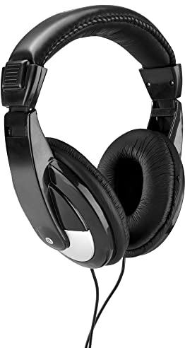 Skytec Vonyx SH120 Beginner DJ Headphones - Over-Ear Mixing Headphones with Adjustable Headband, Soft Earshells, and 3.5mm to 6.3mm Adapter, Ideal for Aspiring DJs
