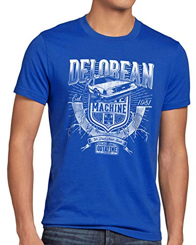 style3 Outa Time T-Shirt Herren Zukunft Delorean zeitreise, Größe:XL, Farbe:Blau