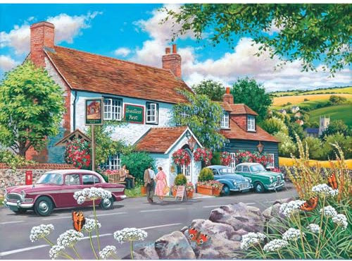 The House of Puzzles - Travellers Rest Jigsaw - Big 500 Piece Jigsaws For Adults, Extra Large Pieces, Artist Illustrated, Scenic Landscape, Deluxe Puzzle Gifts