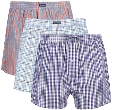 VANEVER Cotton Men’s Boxers, Woven Boxer Shorts, Men’s Knit Boxer Briefs, Men’s Plaid Boxershorts, Loose Fit Boxer Underwear, Everyday Guys Boxer Trunks, Button Fly Pattern Boxers, 3 Packs