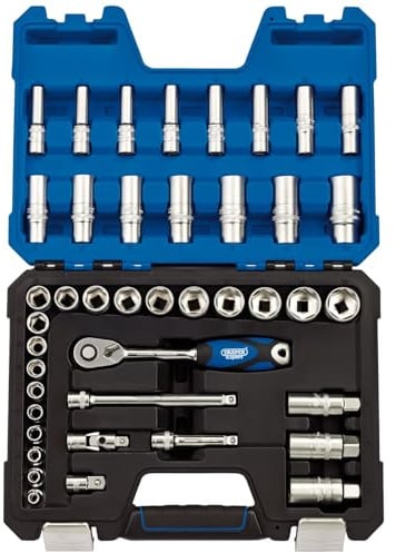 Draper 16451 3/8-Inch Square Drive Metric Socket 42 Piece Set , Blue
