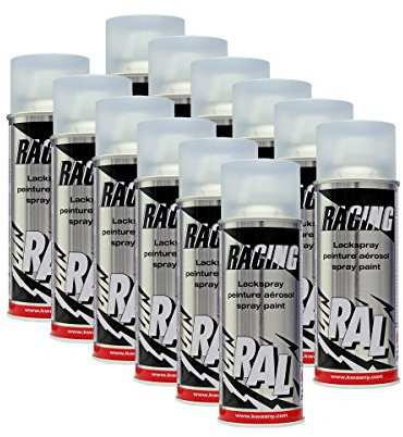12x KWASNY 288 123 AUTO-K RACING Lackspray Klarlack matt 400ml