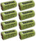 8x Batteria ricaricabile Ni-Mh NiMh C 1/2 mezza torcia 1,2V 4000mAh accumulatore 50x26mm pin