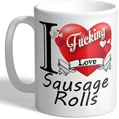 I Love Mugs - I F*cking Love Sausage Rolls - Mug, Ceramic, 11fl.oz.