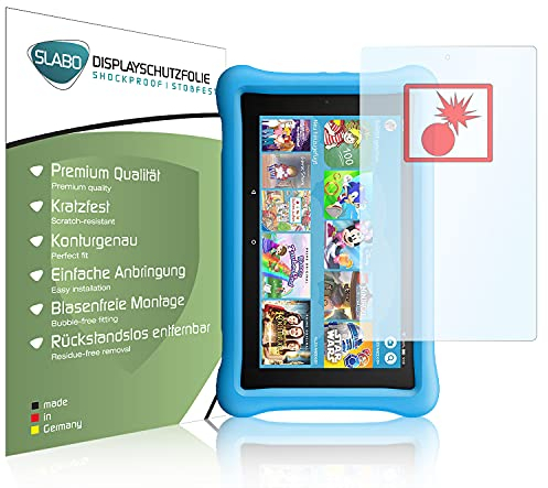Slabo 2 x Panzerschutzfolie für Amazon Fire HD 10 Kids Edition (2017) | Amazon Fire HD 10 Kids Edition-Tablet (2019) Panzerfolie Displayschutzfolie Schutzfolie Folie Shockproof KLAR