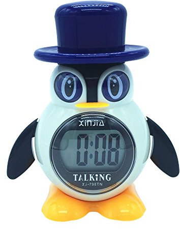 VISIONU Wecker mit Sprechfunktion auf Französisch in Form eines Pinguin