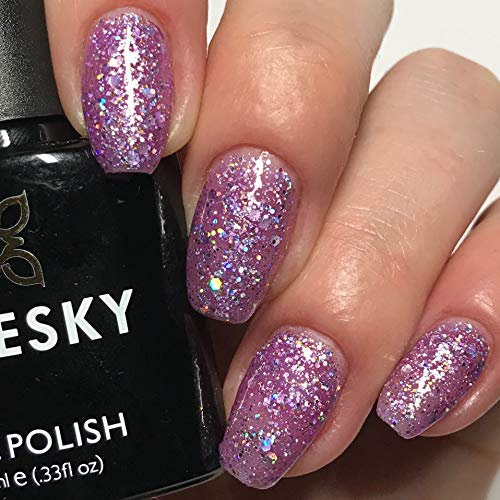 Bluesky BLUESKY Gel Polish, Purple Dream, BLZ48, 10ml, Gel auflösbarer Nagellack, Lila, Pastel, Glitzer (Aushärtung unter UV-/LED Lampe erforderlich) er Pack(x)