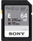 Sony 64GB SF-E Series UHS-II U3 V30 SDHC Digital Memory Card - Read 270MB/S Write 70MB/sSFE64