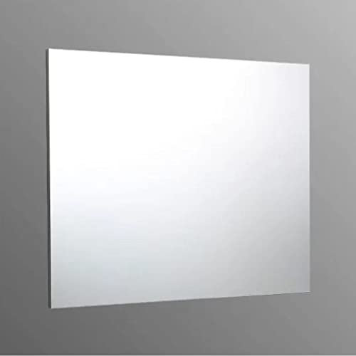 Kiamami Valentina - Specchio Reversibile a Filo per Bagno | Bordo in ABS Grigio Chiaro | Montaggio Reversibile | Facile Installazione con Ganci Inclusi, 80x70 CM