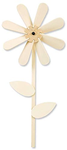 matches21 HOME & HOBBY Blume Windrad DIY Holz Bastelset für Kinder ab 7 Jahren Blüte zum Bemalen