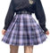 Minetom Damen Kariert Kilt-Rock Faltenröcke Tartan Minirock Hohe Taille Kurz Skirt Skater Rock Informell Mini Glocken Rock Violett L