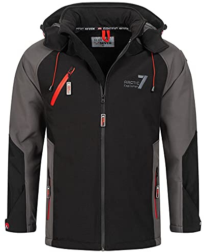 Arctic Seven Herren Softshelljacke Freizeitjacke Funktionsjacke Outdoor Fleece Gefüttert AS300