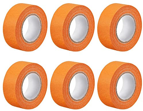 sourcing map Lot de 6 rouleaux de ruban adhésif de masquage Orange 25 mm x 20 m