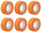 sourcing map Lot de 6 rouleaux de ruban adhésif de masquage Orange 25 mm x 20 m