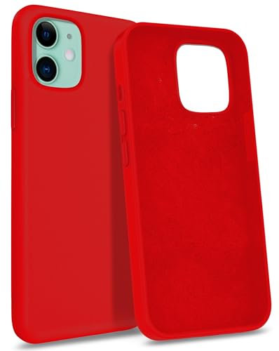 MyGadget Hülle kompatibel mit iPhone 11 - Gummierte Handyhülle - [ 3 Layer Struktur ] Schutzhülle mit Soft Inlay & Hardcase Cover außen - Rot