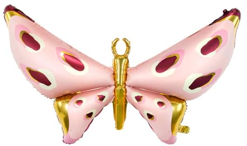Folienballon Schmetterling 110x67cm Helium Luftballon Kindergeburtstag Ballon Deko Gartenparty rosa PartyDeco Balon Foliowy Motyl na Hel Łąka Flower