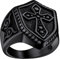 FaithHeart Fingerring für Herren Jungen Schwarz Schild Ring in Ringgröße 59 Tempelritter Kreuz Ring Vintag Partnerring Eherring Freundschaftsring