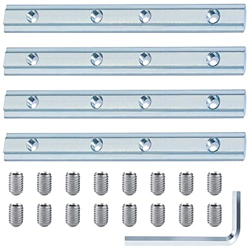 Profili Alluminio Strutturali Linea Retta Connettore Staffa Giunto per Profilati Alluminio con Profilo Estruso Serie 45 x 45 Con Viti e Chiave Inglese Utilizzato per Profilo in alluminio(4 pezzi)