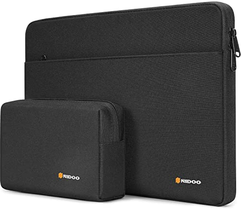 NIDOO 12-13 Zoll Laptophülle Tasche mit Zubehörtasche für 13 MacBook Pro Air Pro M2 M1 / 14 MacBook Pro M2 M1 / 13,5 Surface Laptop 5 4/13 EliteBook 835 G9 / 14“ ThinkPad X1 Yoga Gen 7, Schwaz