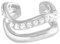 Brandlinger ® Ear Cuff Silber 925 (1 Stück). Ohrklemme mit weißem Zirkonia Stein. Schmuck Damen vergoldet mit 18 Karat (Silber und Gold) für Frauen und Mädchen. Durchmesser Ear Cuff 12mm.