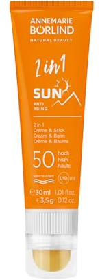 ANNEMARIE BÖRLIND SUN ANTI AGING 2 in 1 Creme & Stick SPF 50 (30ml) - bietet hohen Sonnenschutz und Pflege in einem, schützt vor vorzeitiger Hautalterung, spendet intensiv Feuchtigkeit - Vegetarisch