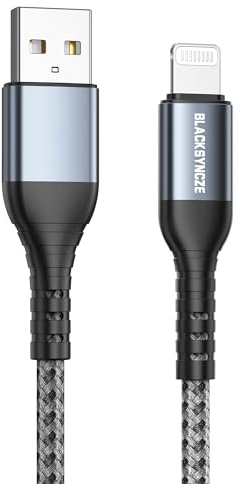 BLACKSYNCZE iPhone Ladekabel 1M, Lightning Kabel [MFi Zertifiziert] iPhone Schnellladekabel Nylon USB auf iPhone Kabel für iPhone 14 13 12 11 Pro Max Mini XS XR X SE 2020 8 8 Plus 7 7 Plus 6s 6