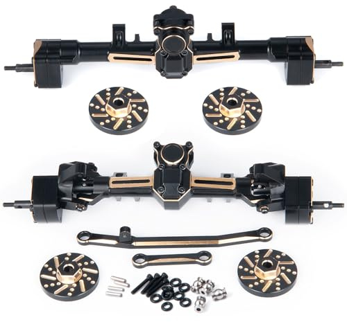 ZHRCFUN 2 Stück CNC Metall Vorder Hinterachs für SCX24 1/24 | CNC Metall, SCX24, 1/24 Crawler, Set für vorne/hinten