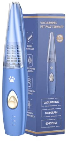 Ankilo 2 in 1 Pfotentrimmer für hunde mit Staubsauger-Funktion,6000 U/min,USB Wiederaufladbar für Hunde, Katzen, Pfoten, Augen, für Zuhause und Tierarzt
