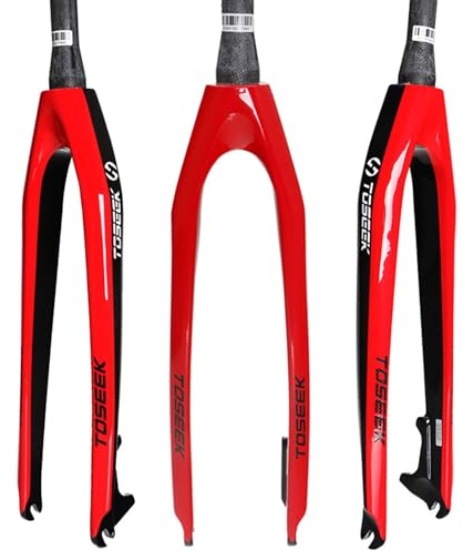 LYMFCFC Forcella Anteriore per Bicicletta MTB in Fibra di Carbonio,Mountain Bike da Ultraleggera Full Carbon con Forcella A Tubo Sterzo Conico Forcella Rigida per Bicicletta Freno A Disco C,29in