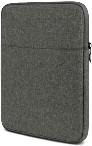 moex Tablet Hülle für Doogee T10 Plus Tasche mit Reißverschluss und Fach für Zubehör, Nylon Stoff Sleeve weich Gepolstert, Schutzhülle Minimalistisch Dash Case, Dunkelgrau