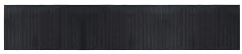 vidaXL Teppich, Bambusteppich Rechteckig, Bambusmatte rutschfest für Wohnzimmer, Läufer Küchenteppich Flurteppich, Modern, Schwarz 60x300cm Bambus